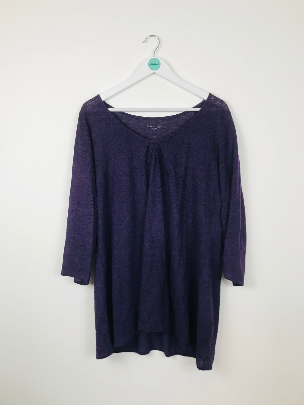 Eileen Fisher Womens Linen Blouse | XL UK16 | Purple
