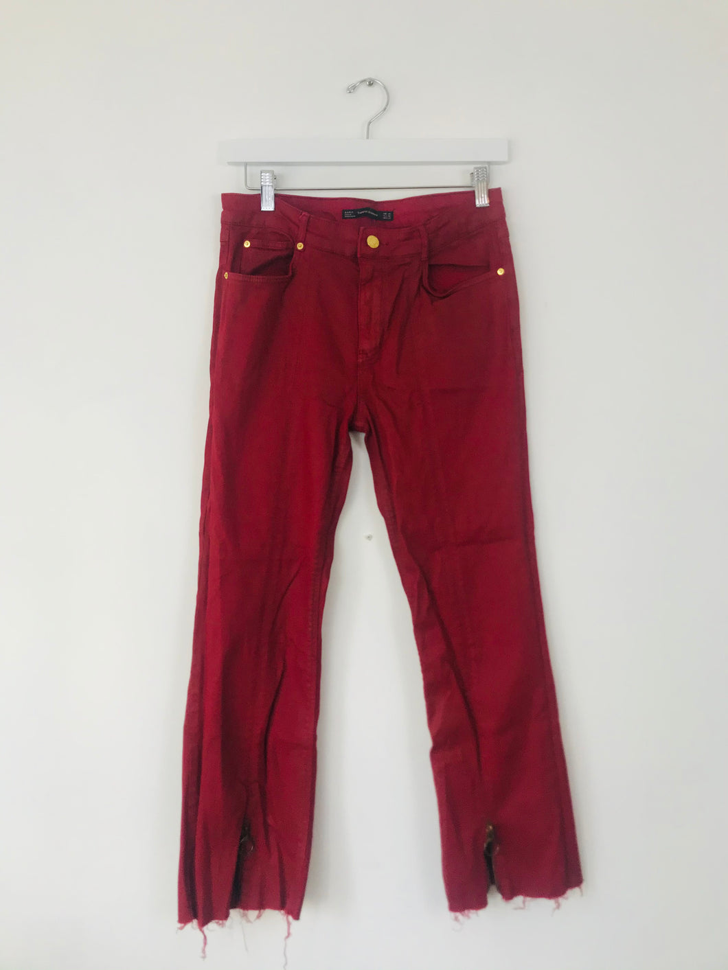 Zara Trafaluc Womens Straight Jeans | EU38 UK10 | Red