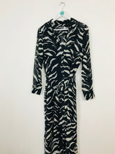Load image into Gallery viewer, Mint Velvet Women’s Zebra Print Maxi Shirt Dress | UK 12 | Blue
