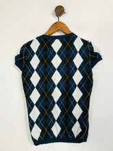 Load image into Gallery viewer, Aquascutum Women&#39;s Short Sleeve Diamond Knit Jumper | S UK8 | Multicoloured
