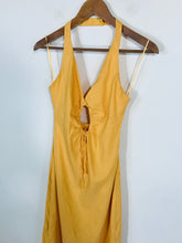 Load image into Gallery viewer, Zara Women&#39;s Boho Halter Neck Midi Dress | S UK8 | Yellow
