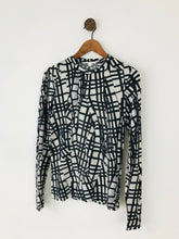 Load image into Gallery viewer, Cos Women’s Abstract Print Long Sleeve Tshirt | UK10-12 M | Black White
