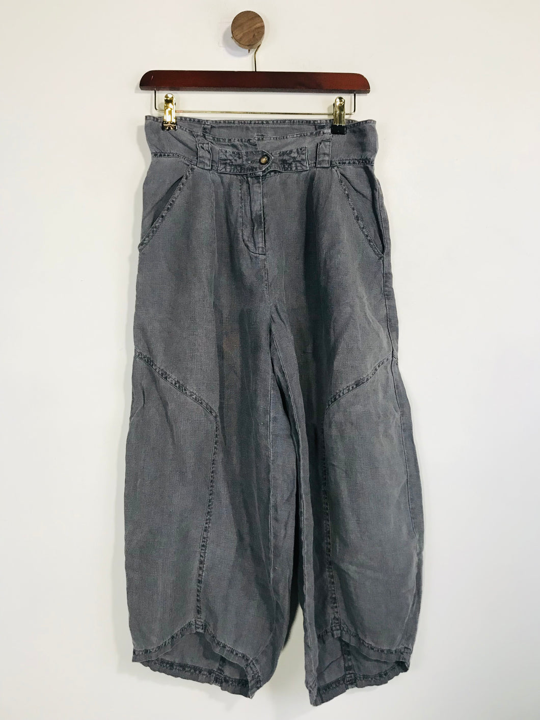 Poetry Women's Linen Cargo Casual Trousers | UK8 | Grey