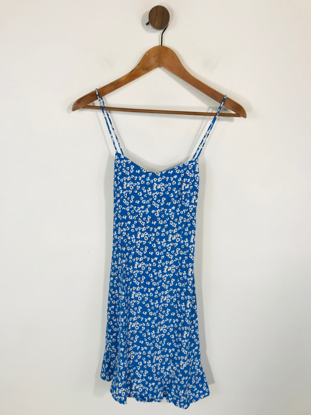 Zara Women's Boho Floral Mini Dress | M UK10-12 | Blue