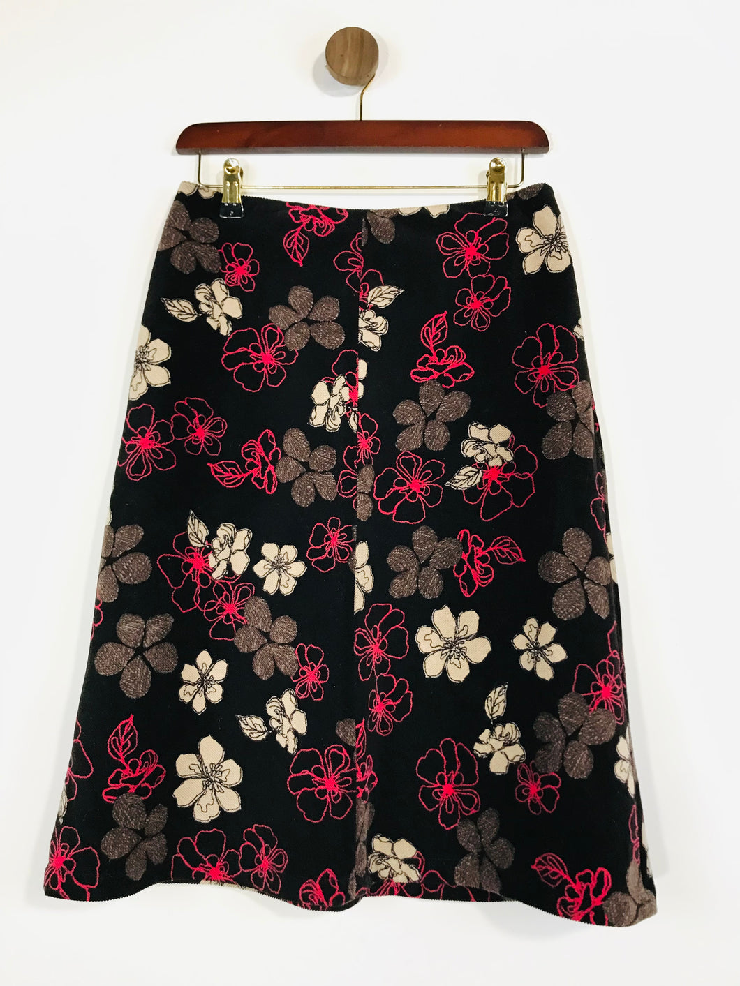 Hobbs Women's Floral Corduroy A-Line Skirt | UK10 | Multicoloured