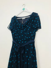 Load image into Gallery viewer, Jacques Vert Women&#39;s Polka Dot Midi A-Line Dress NWT | UK12 | Blue
