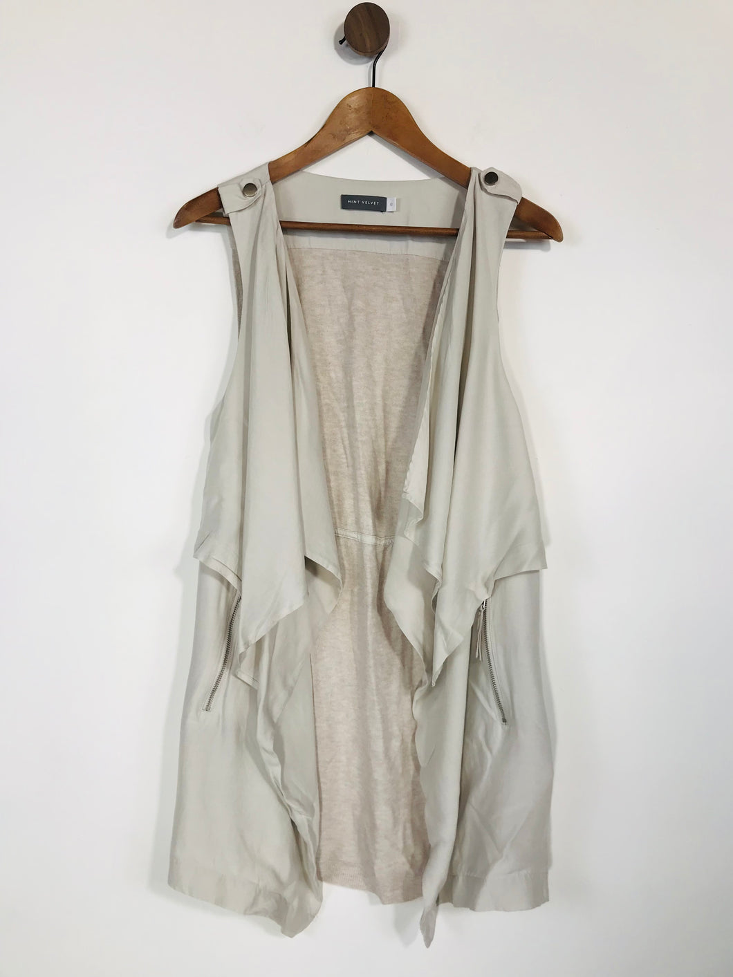 Mint Velvet Women's Waterfall Front Waistcoat Jacket | UK12 | Grey