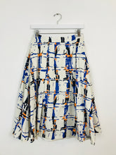 Load image into Gallery viewer, L.K.Bennett Women’s Silk Pleated Midi Skirt | UK10 | White Multi
