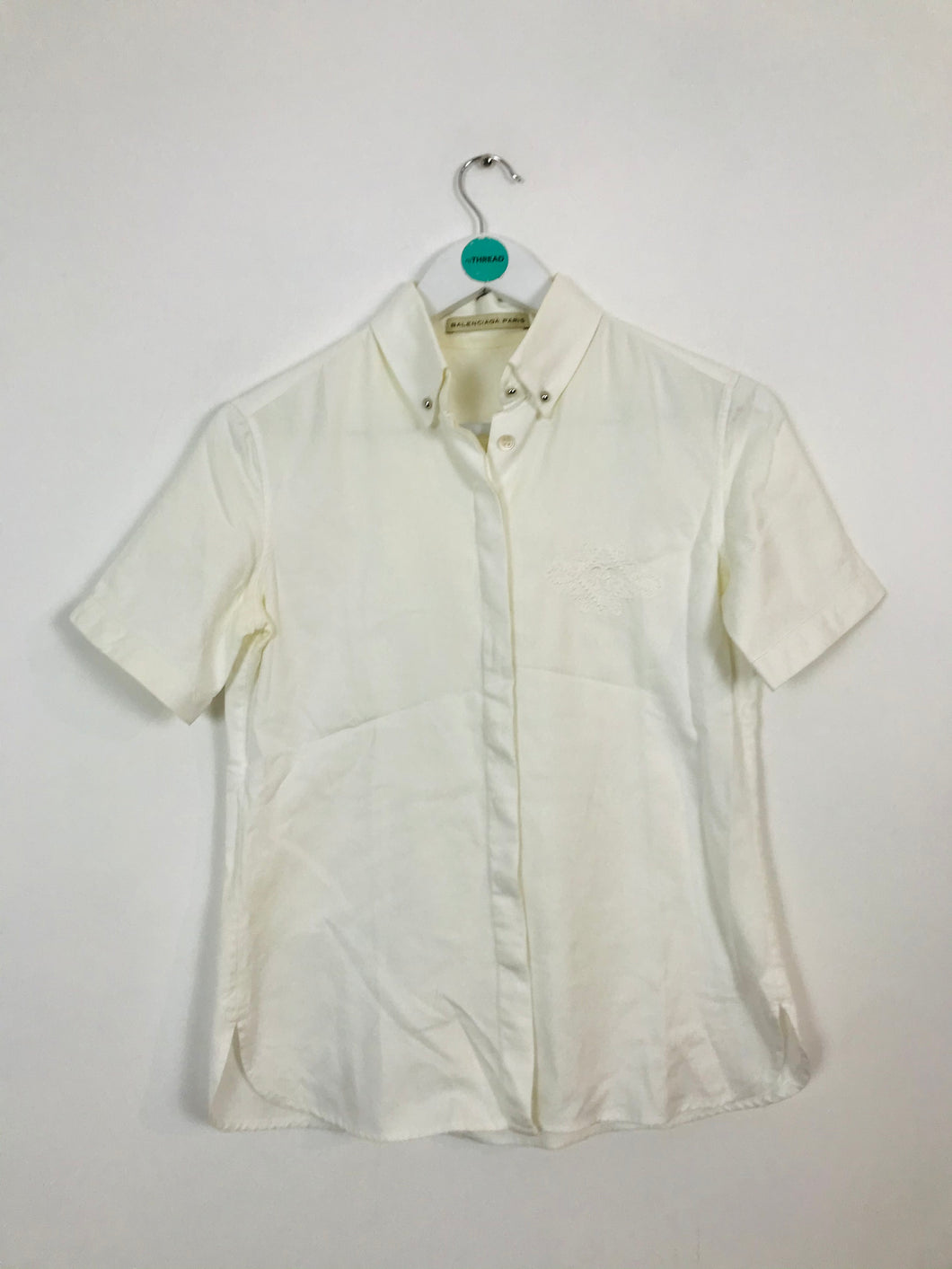 Balenciaga Women’s Button-Up Collared Shirt | 38 UK6 | White