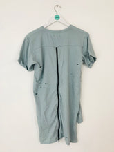 Load image into Gallery viewer, Zara Men’s Distressed Oversized Step Hem T-Shirt | S | Blue Grey

