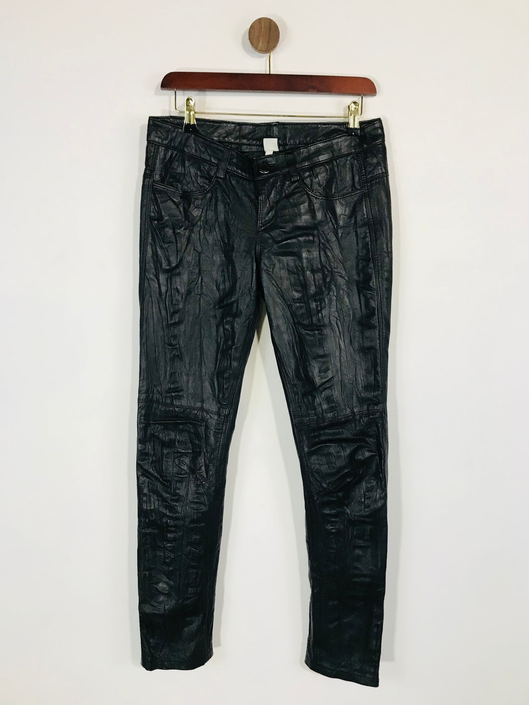 Firetrap Women's Leather Skinny Fit Trousers | 28 UK10  | Black
