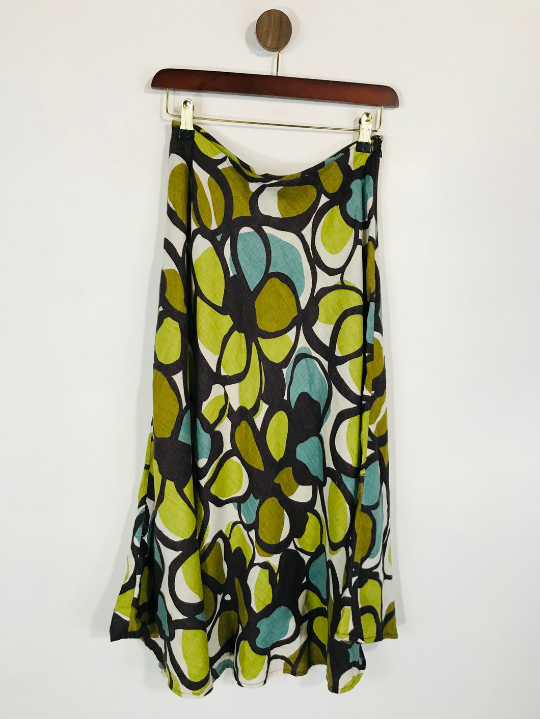Hobbs Women's Linen Floral Midi Skirt | UK8 | Multicoloured