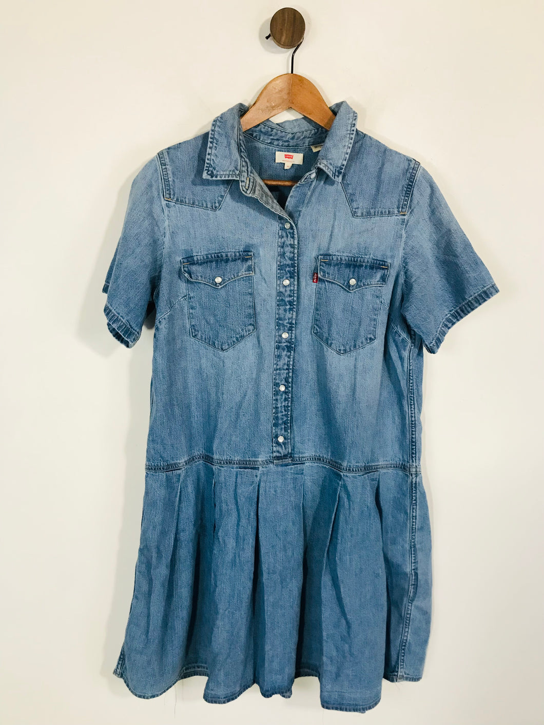 Levi’s Women's Denim Pleated A-Line Dress | M UK10-12 | Blue
