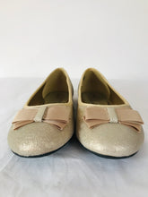 Load image into Gallery viewer, Lands&#39; End Women’s Glitter Metallic Ballerina Flats Shoes | UK5 | Gold
