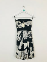 Load image into Gallery viewer, Reiss NWT Women’s Silk Strapless A-Line Dress | UK6 | Black and White
