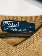 Load image into Gallery viewer, Ralph Lauren Men&#39;s Knit V-Neck Jumper | XL | Brown
