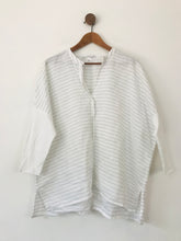 Load image into Gallery viewer, Elemente Clemente Women&#39;s Linen Striped Blouse | 2 UK14 | White
