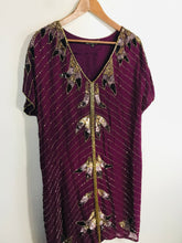 Load image into Gallery viewer, Biba Women&#39;s Boho Sequin Sheath Dress | UK16 | Purple
