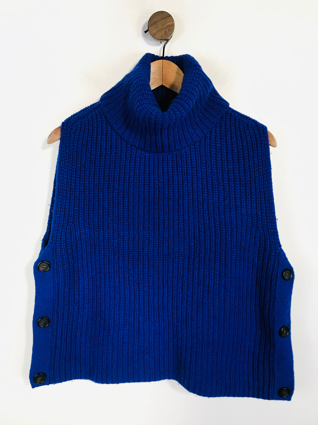 Arket Women's Roll Neck Sweater Vest Vest | M/L | Blue