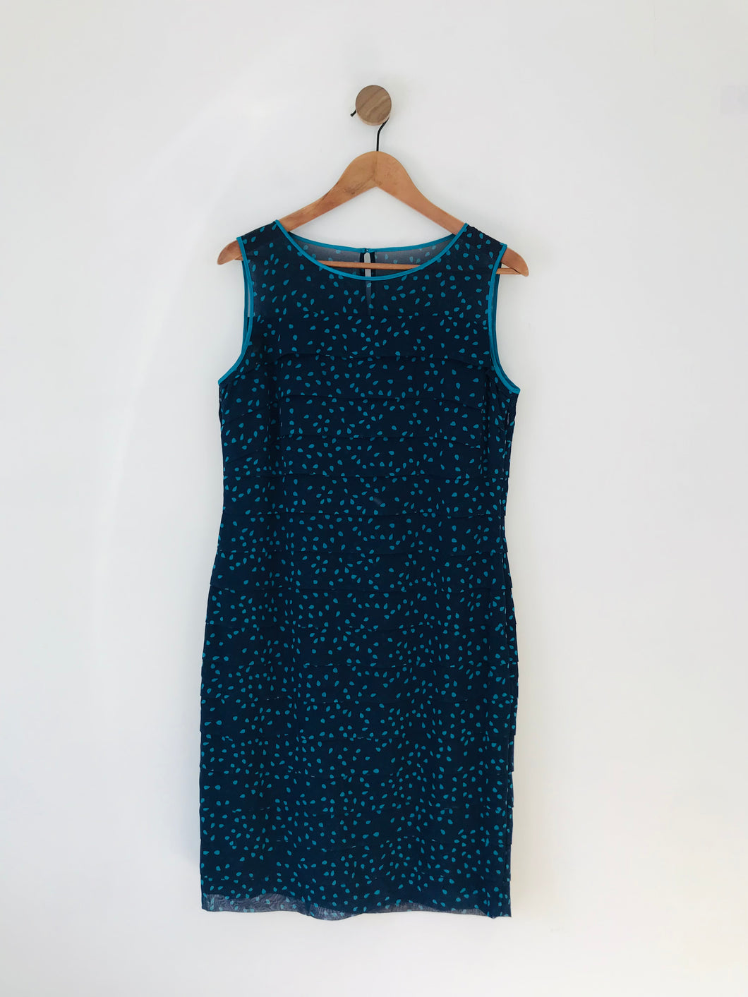 Jacques Vert Women's Pleated Shift Dress | UK12 | Blue