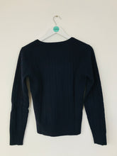 Load image into Gallery viewer, GANT Women’s V-neck Cable Knit Jumper | S UK8 | Blue
