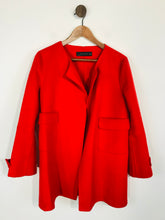 Load image into Gallery viewer, Zara Women&#39;s Smart Collarless Overcoat Coat | M UK10-12 | Red
