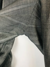 Load image into Gallery viewer, Massimo Dutti Women&#39;s Wool Striped Smart Trousers | EU44 UK16 | Grey

