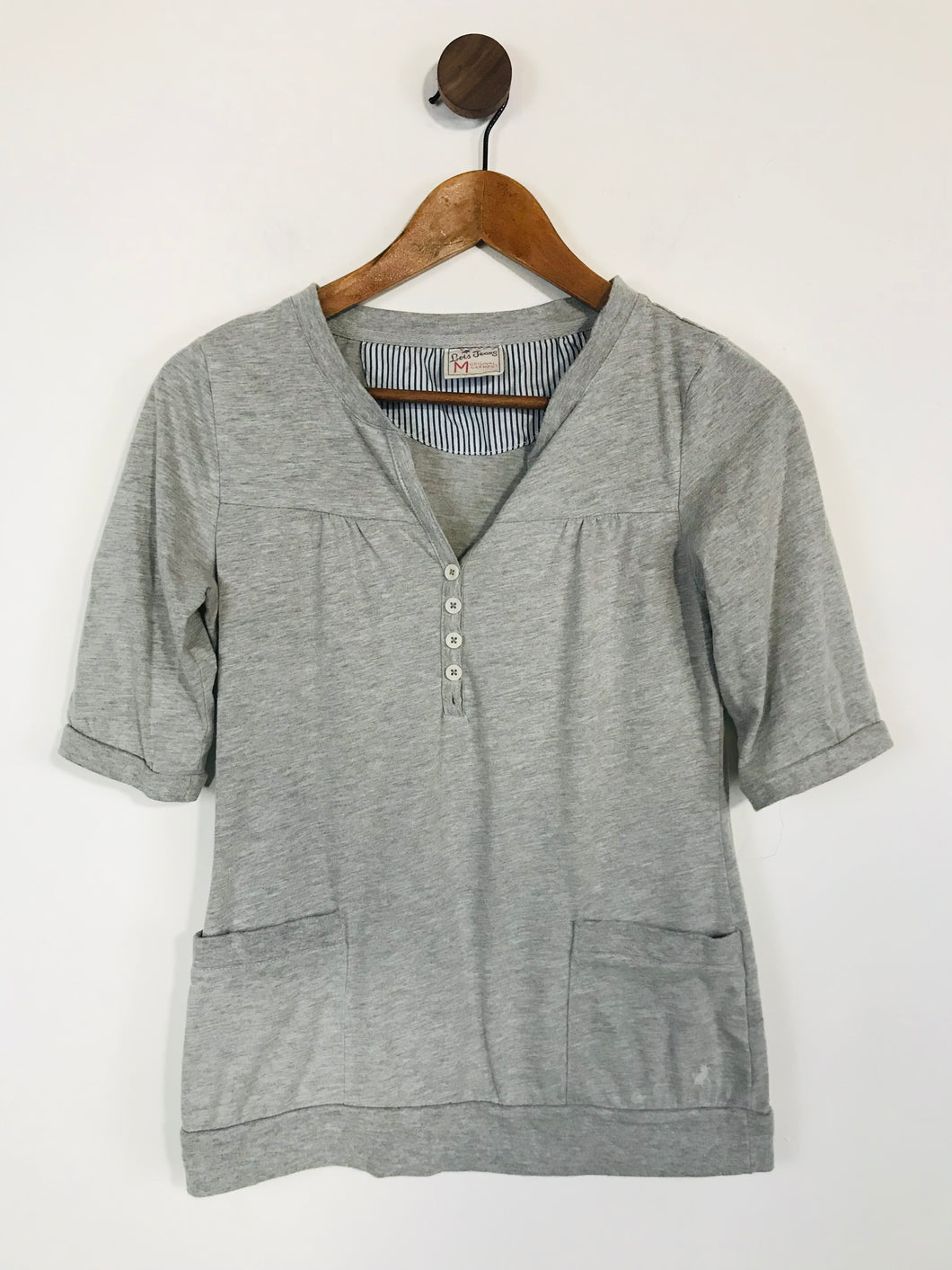 Lois Women's Cotton Buttoned T-Shirt  | M UK10-12 | Grey