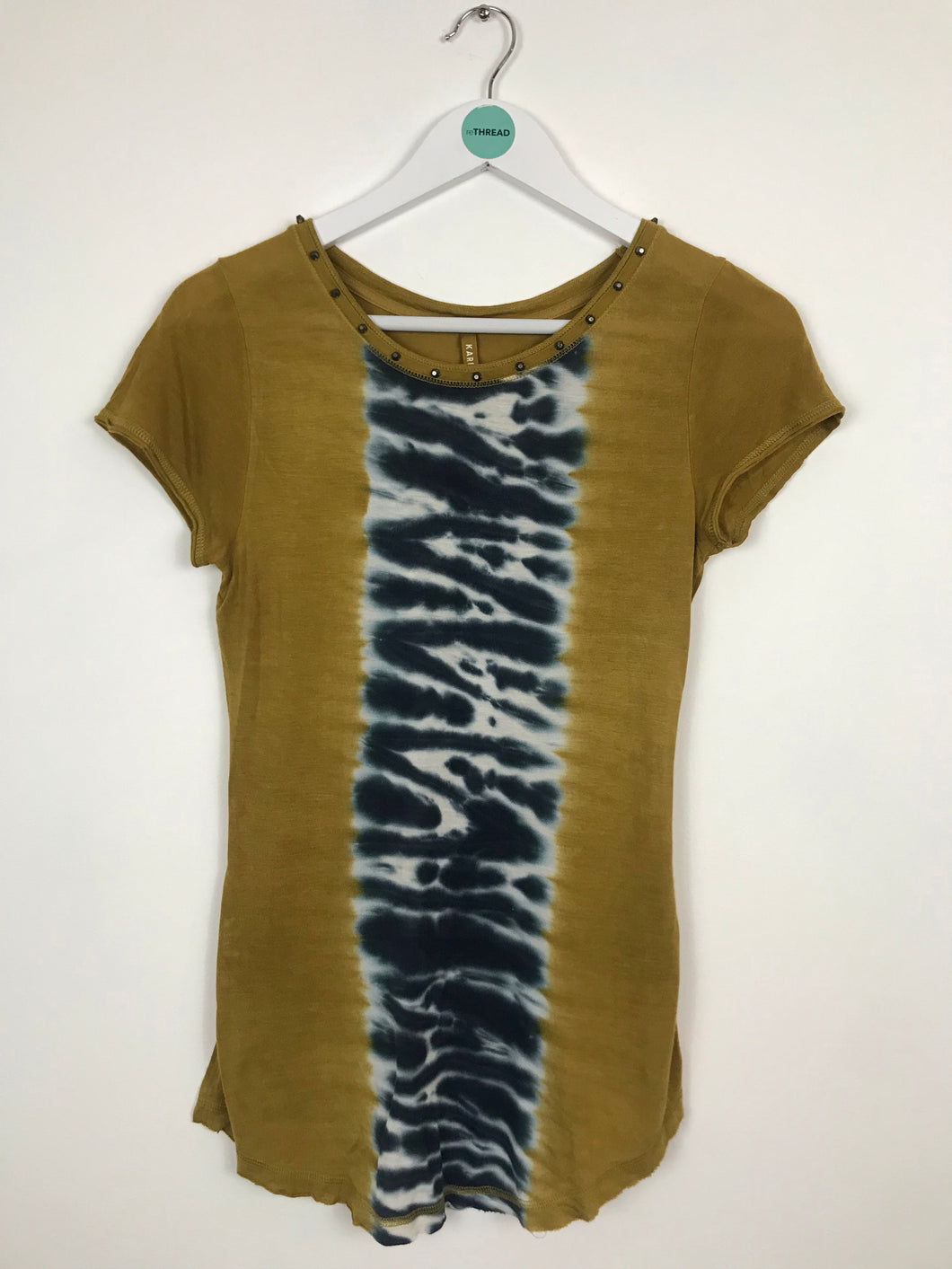Karen Millen Womens Tie Dye T-shirt | UK8 | Green and Blue
