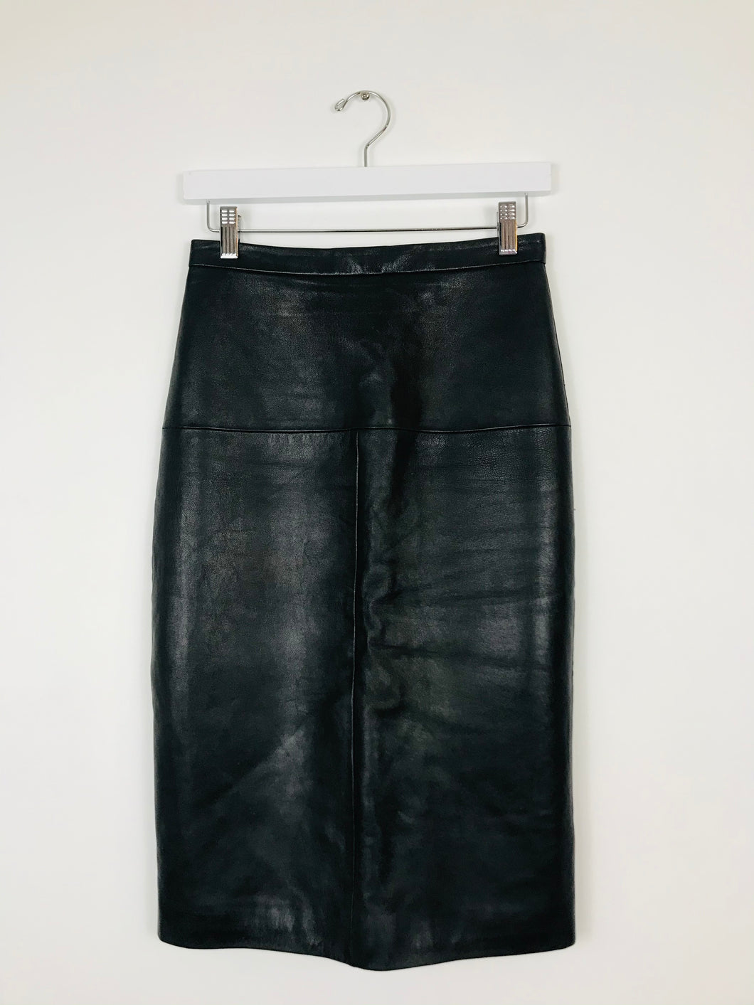 Eudon Choi Womens Leather Pencil Skirt | UK8-10 W27 L25.5 | Black