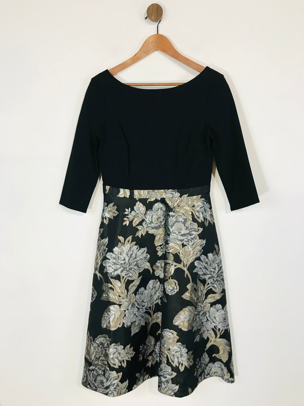 Hobbs Women's Floral A-Line Dress | UK10 | Black