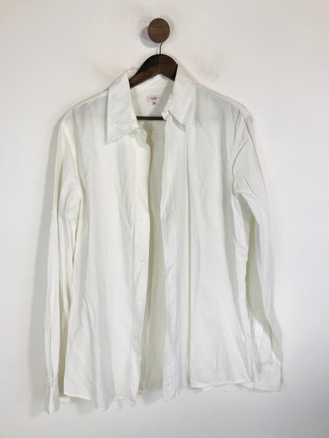 Versace Jeans Couture Men's Striped Button-Up Shirt | XL | White