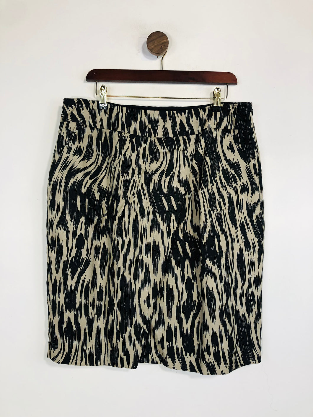 Hobbs Women's Silk Animal Print Pencil Skirt | UK16 | Multicoloured