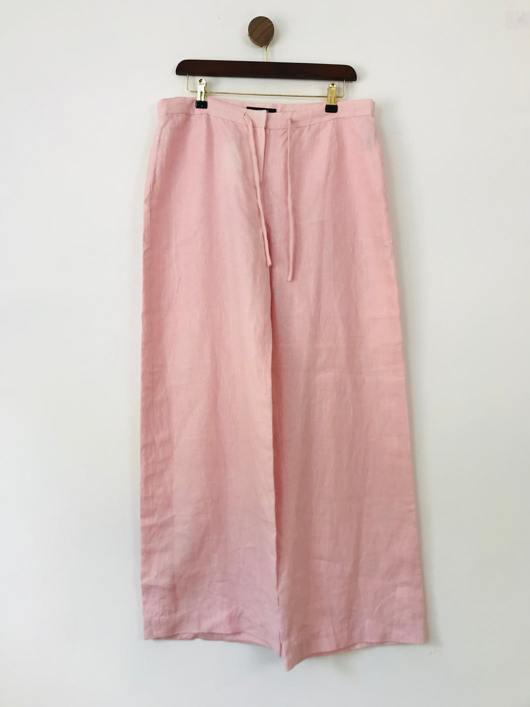 Jaeger Women's Linen Wide Leg Trousers | UK14 | Pink