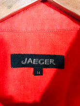 Load image into Gallery viewer, Jaeger Women&#39;s Linen 3/4 Sleeve Button-Up Shirt | UK14 | Orange
