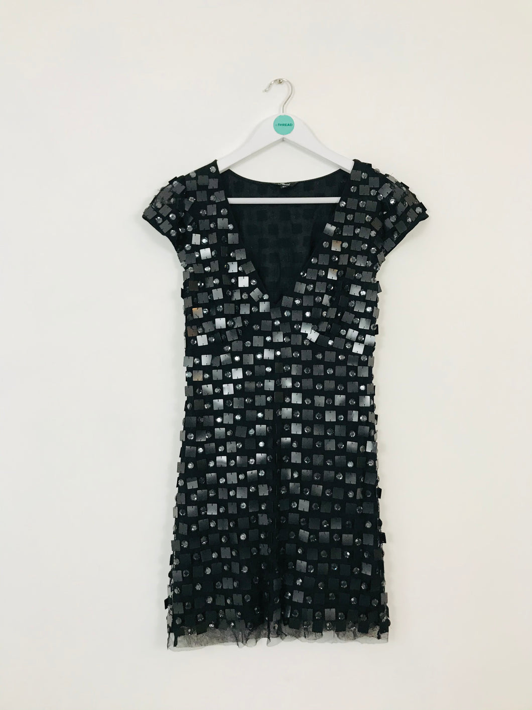 Faust Women’s Beaded Mini Dress | S1 UK8 | Black