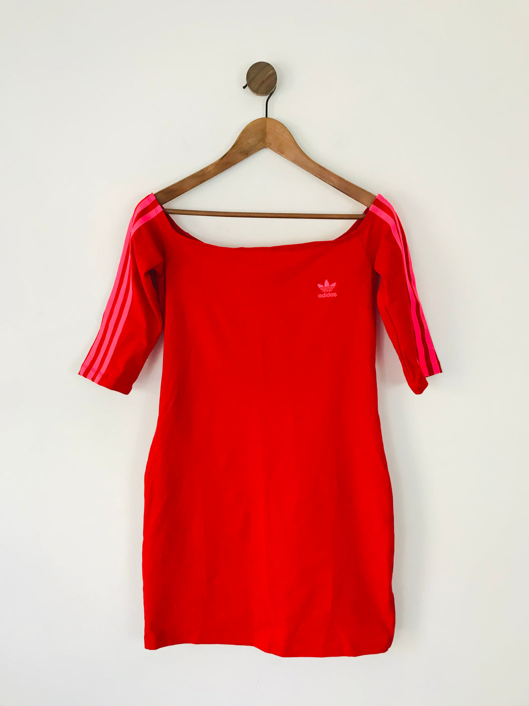 Adidas Women’s Off The Shoulder Bodycon Dress NWT | UK14 | Red