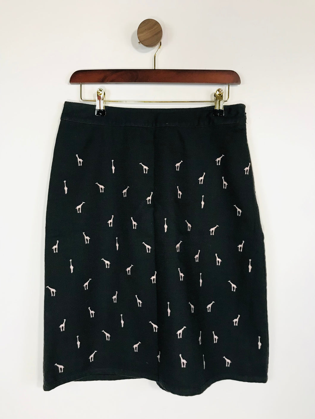 Laura Ashley Women's Embroidered Giraffe A-Line Skirt | UK10 | Grey