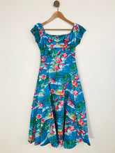 Load image into Gallery viewer, Collectif Women&#39;s Tropical Flamingo Print A-Line Dress With Tags | UK10  | Multicolour
