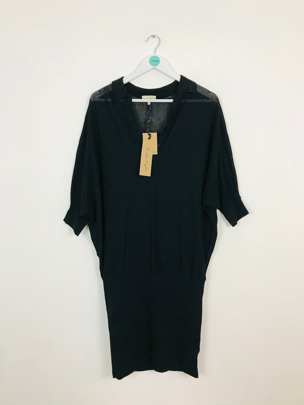 Phase Eight Women’s Oversized Knit Midi Shirt Dress NWT | UK 12 | Black