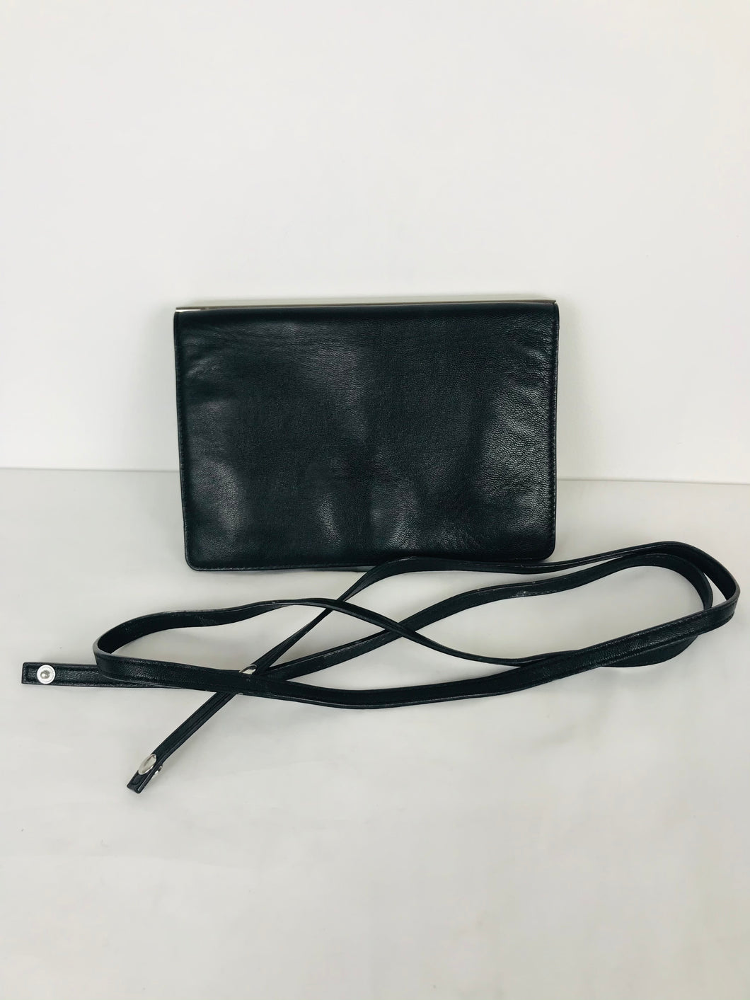 Karen Millen Womens Leather Clutch Bag | Small | Black