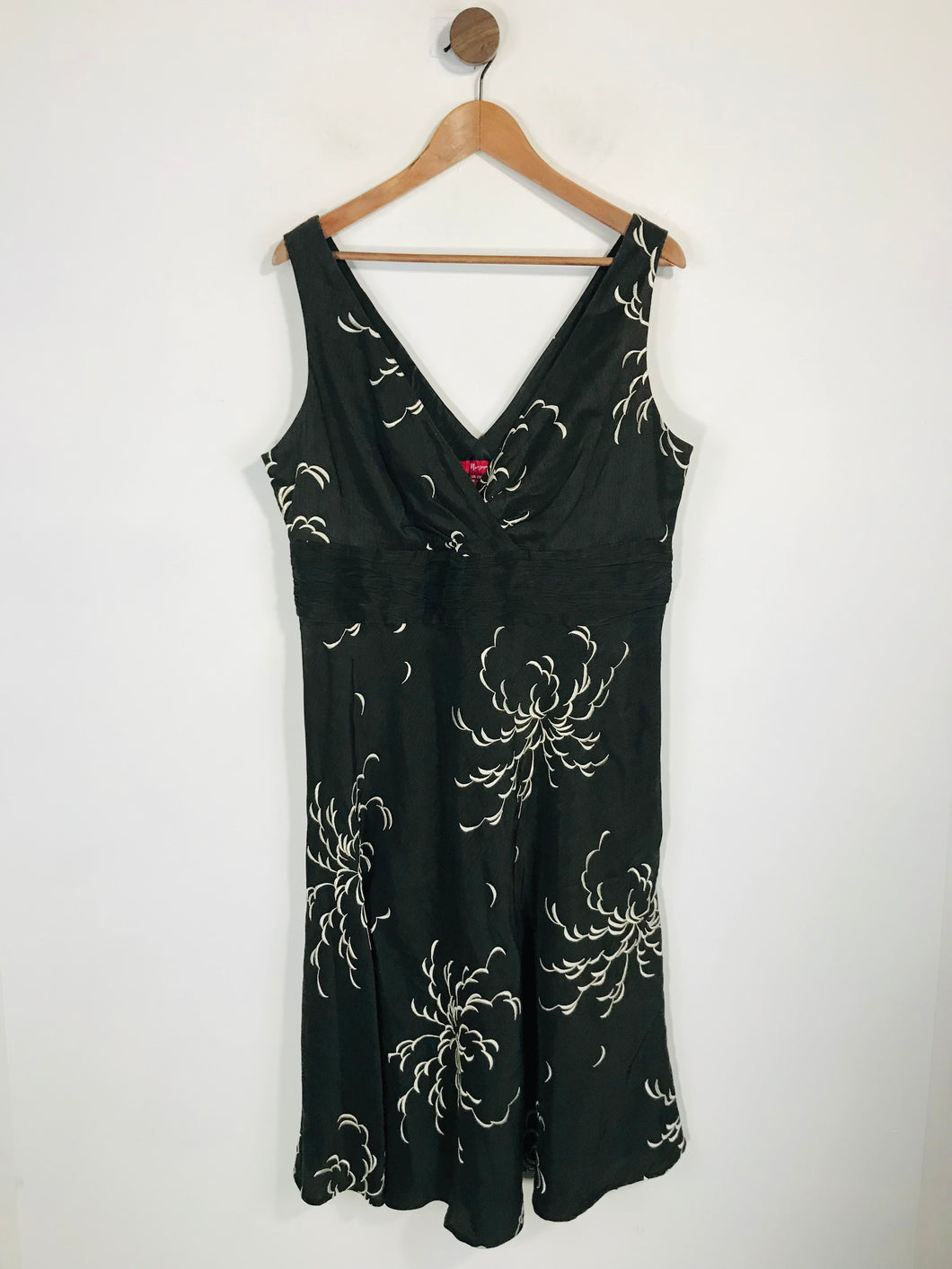 Monsoon Women's Linen Silk A-Line Dress | UK18 | Brown