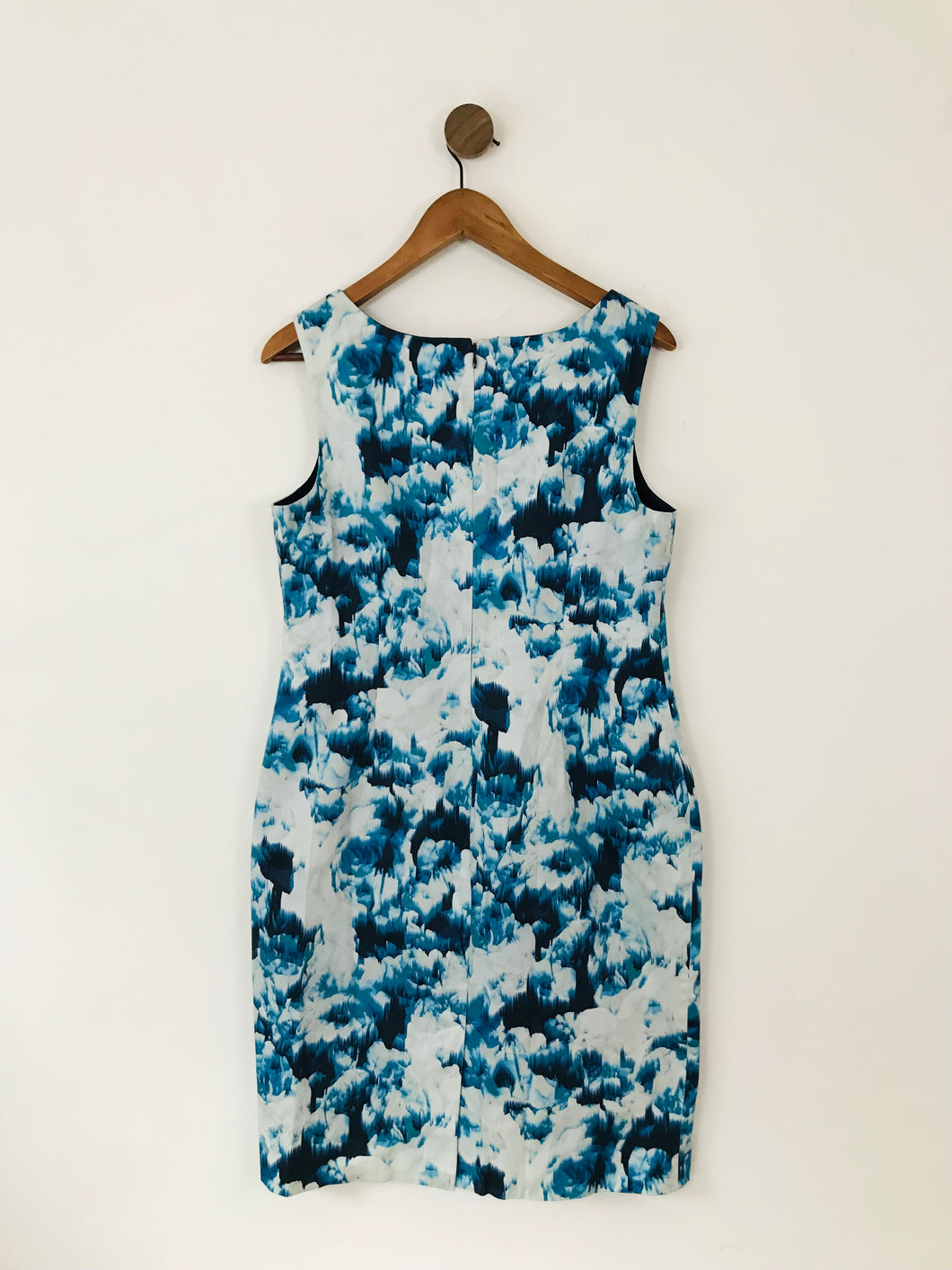 LK Bennett Women's Abstract Print Fitted Shift Dress | UK14 | Blue