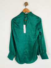 Load image into Gallery viewer, Closet London Women&#39;s Leopard Print High Neck Blouse NWT | UK12 | Green
