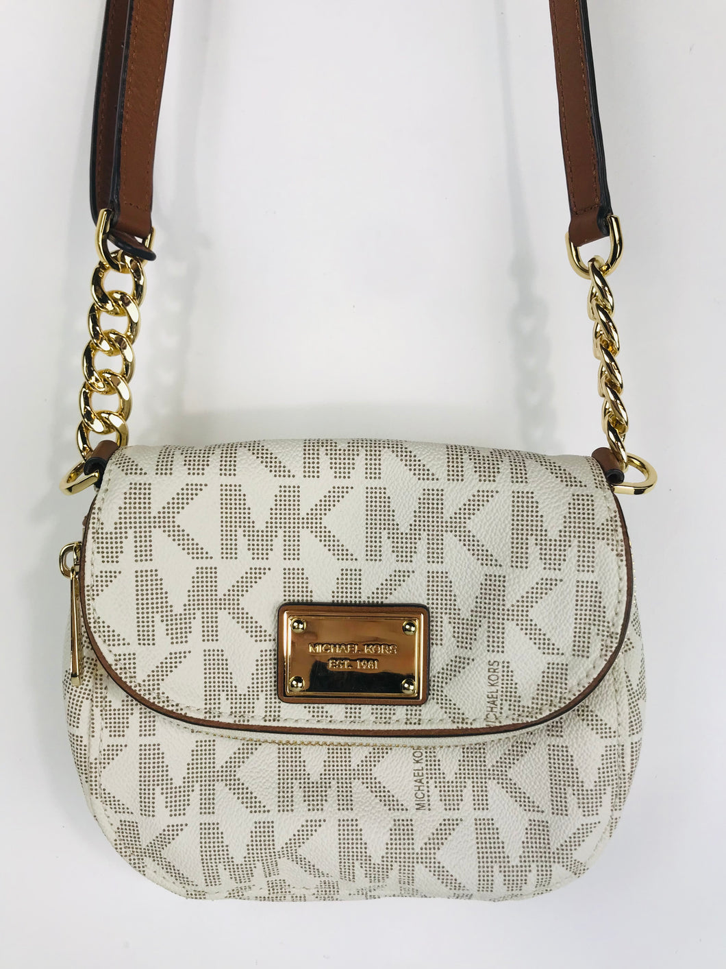 Michael Kors Women's Leather Crossbody Bag | Small | Beige
