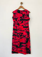 Load image into Gallery viewer, Gold Women&#39;s Floral Ruffle Sheath Dress | UK14 | Red
