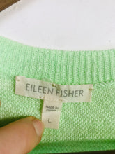Load image into Gallery viewer, Eileen Fisher Women&#39;s Cotton Linen T-Shirt | L UK14 | Green
