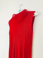 Load image into Gallery viewer, Issey Miyake Pleats Please Fringe Tank Top | 4 | Red
