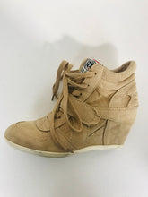 Load image into Gallery viewer, Limited by Ash Women&#39;s Hi-Top Wedge Trainers | EU39 UK6 | Beige
