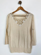 Load image into Gallery viewer, Monsoon Women&#39;s Cashmere Embroidered Jumper | UK16 | Beige

